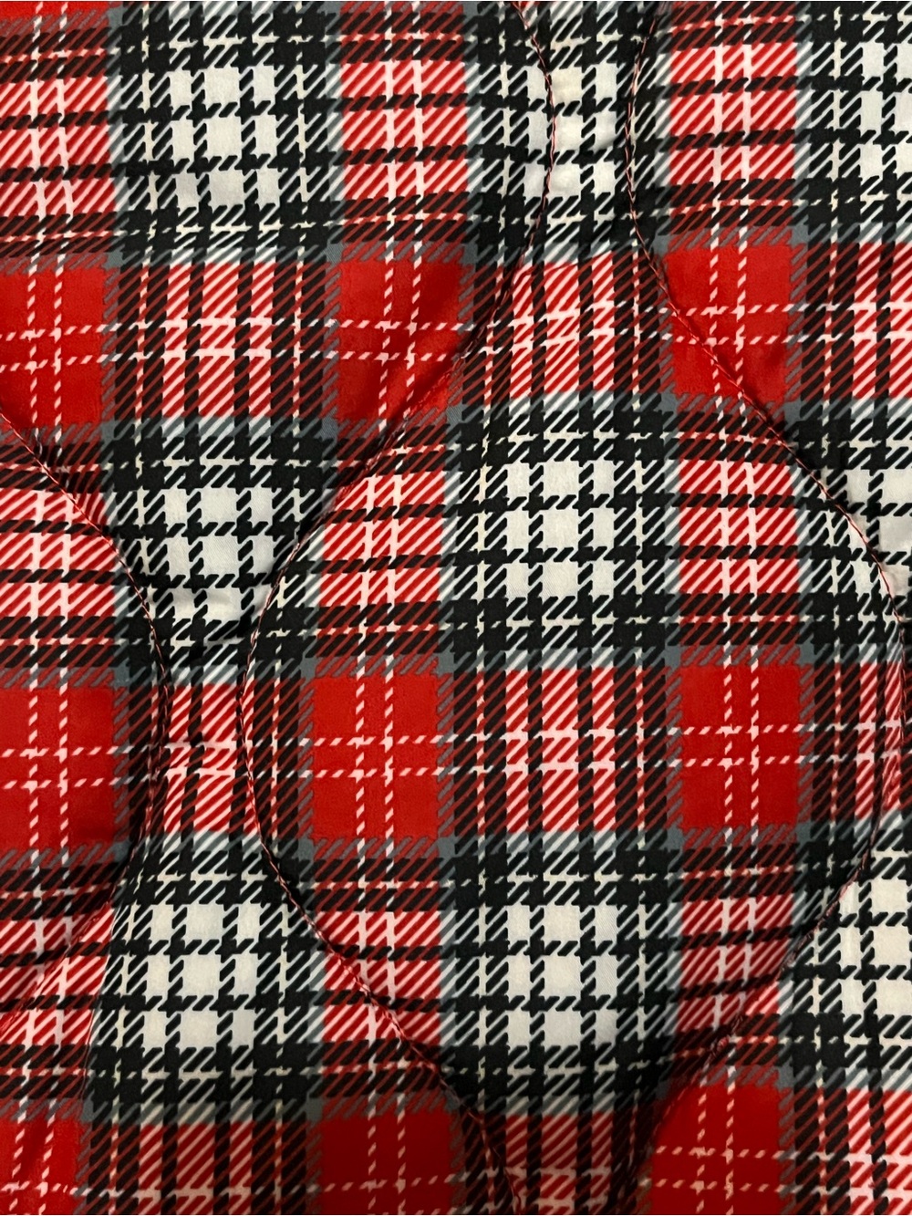 Lands' End Women’s Red and Black Plaid Zip-Up Vest Size Large Christmas Holiday - Picture 3 of 7